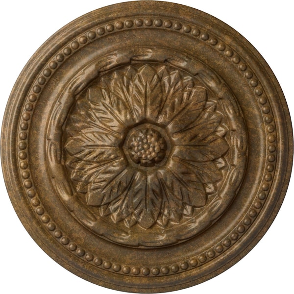 Ekena Millwork Chester Ceiling Medallion (Fits Canopies up to 2 1/4"), 15 3/4"OD x 1 7/8"P, Rubbed Bronze CM15CHRZS - main